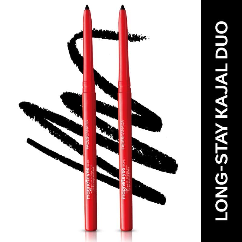 Faces Canada Magneteyes Kajal 24 Hr - Deep Black Finish (Pack Of 2)