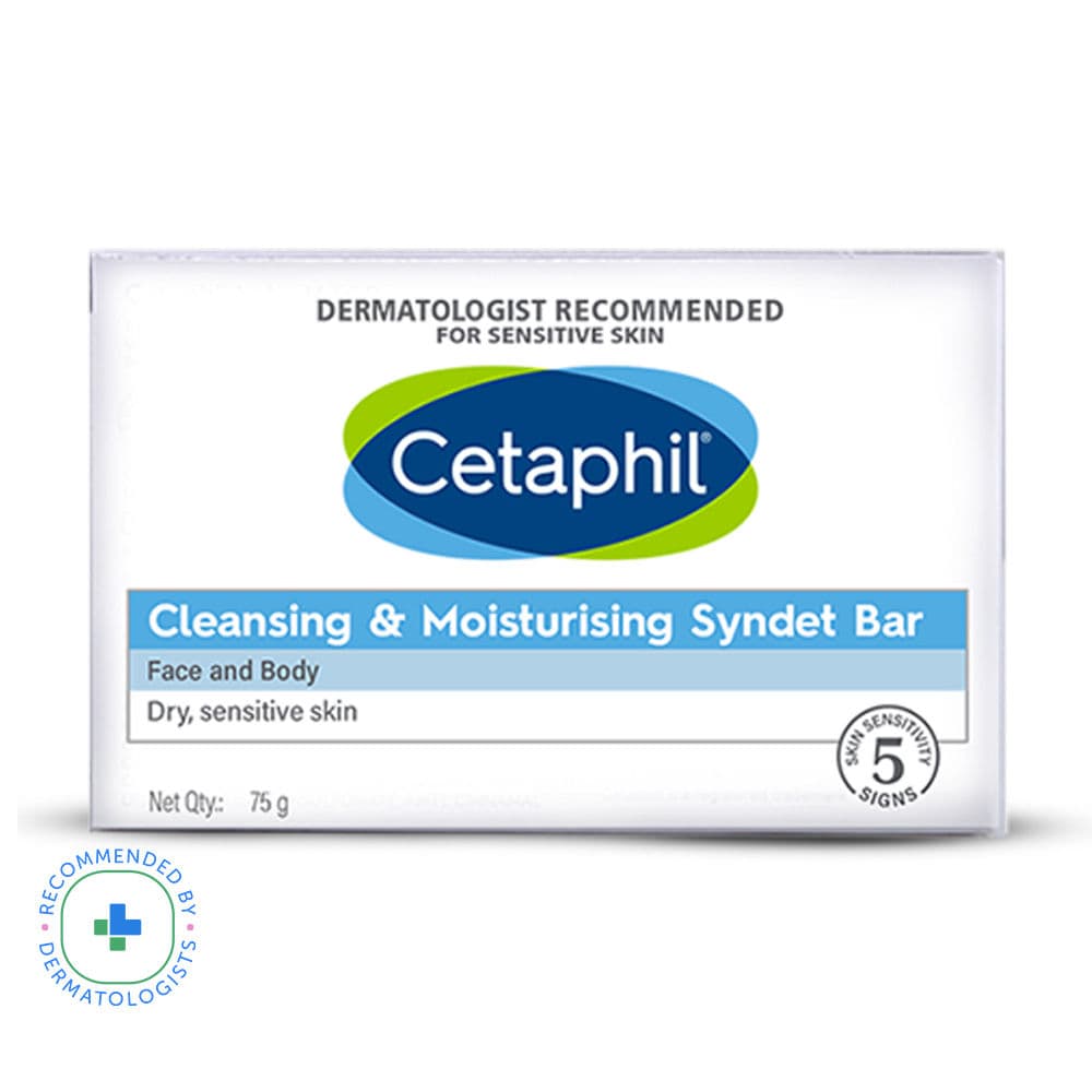 Cetaphil Cleansing & Moisturising Syndet Bar With Shea butter Dermatologist Recommended