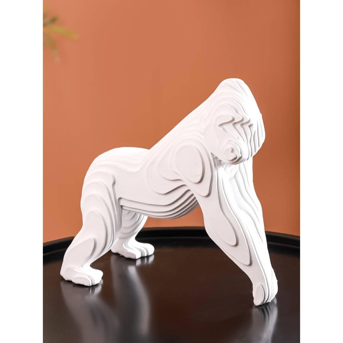 Nestasia Minimalist Gorilla Sculpture White