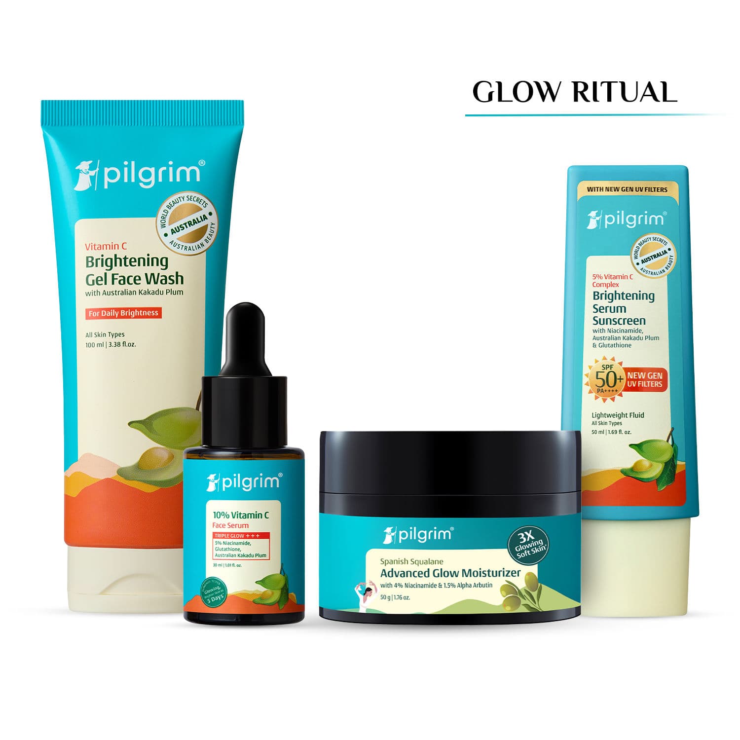 Pilgrim Vitamin C Best Seller Glow Csms Combo- Brightens Skin & Reduces Dark Spots