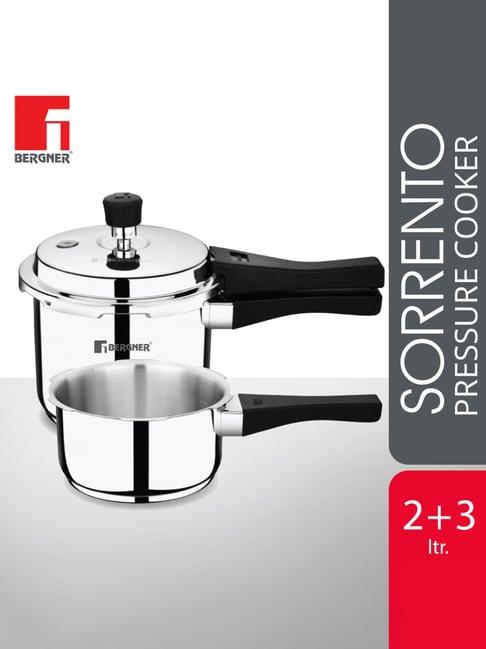 Bergner Sorrento Stainless Steel Induction Base Pressure Cookers Combo with Outer Lid (2 L & 3 L)