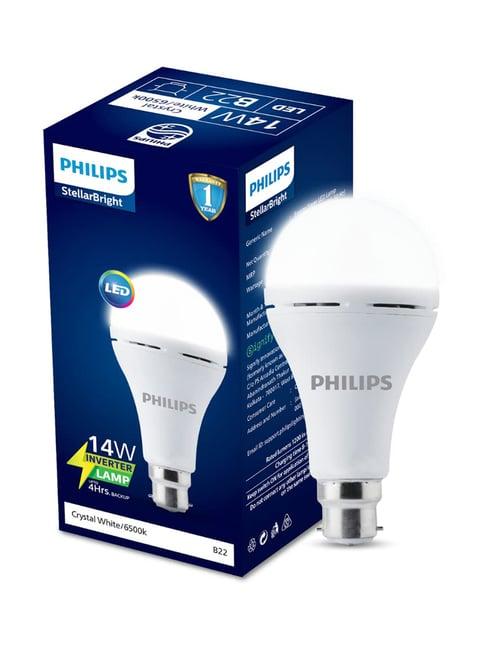 Philips 14W Stellar Bright B22 Emergency LED Bulb for Power Cuts (Crystal White)
