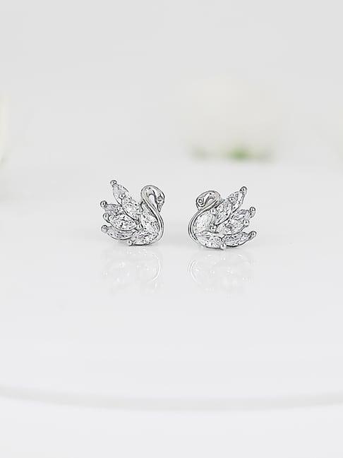 GIVA 92.5 Sterling Silver Manali's Shining Swan Earrings