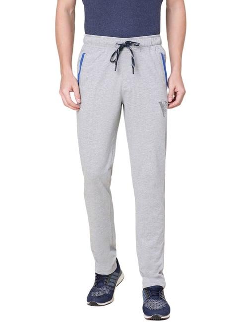 Van Heusen Athleisure Regular Fit Smart Tech Easy Stain Release Solid Trackpants - Grey Melange
