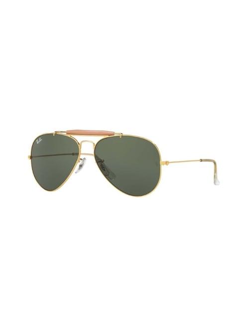 Ray-Ban Unisex UV Protected Green Lens Pilot Sunglasses - 0RB3129IW022658