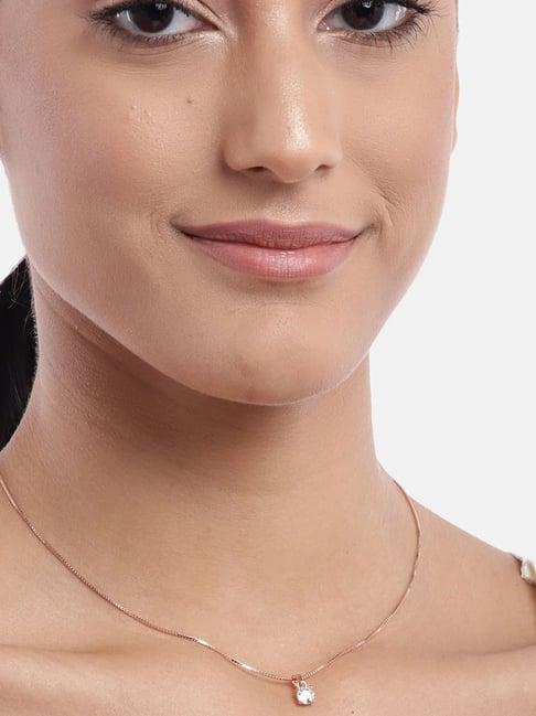 Zavya 92.5 Sterling Silver Chain Pendant in Rose Gold-Plating