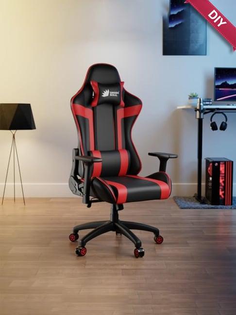 Green Soul Raptor Black & Red Leather High Back Gaming Chair