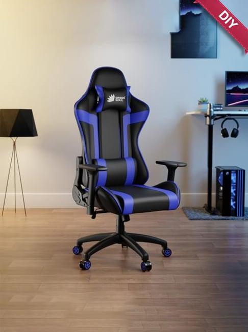 Green Soul Raptor Black & Blue Leather High Back Gaming Chair