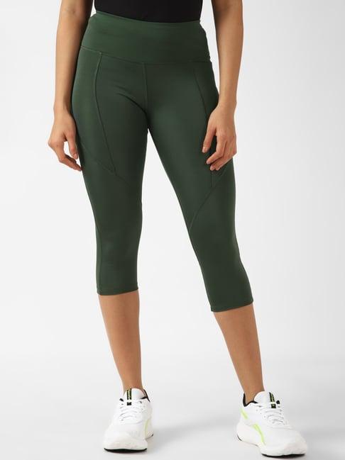 Reebok Green Mid Rise Capris