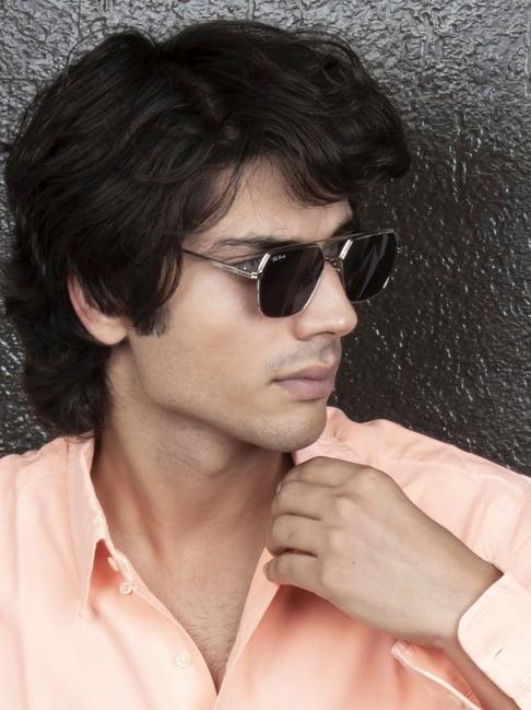 Ted Smith Black Aviator UV Protection Unisex Sunglasses