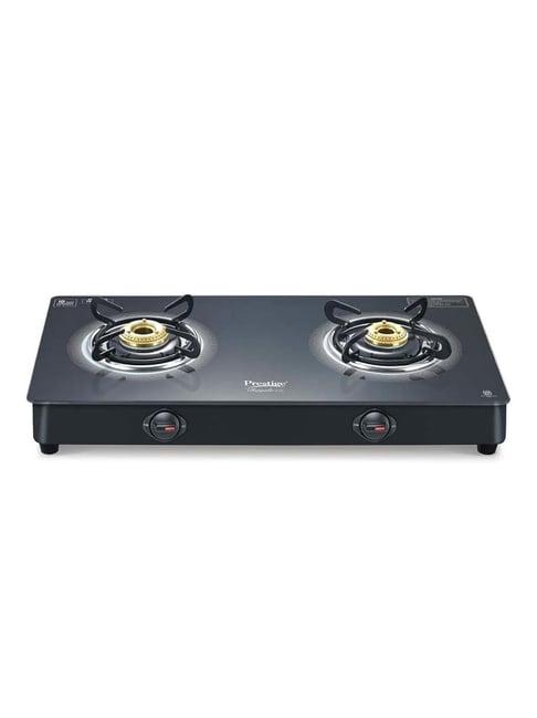 Prestige Black Glass Royale Plus Gt 02 Toughened Top Gas Stove With 2 Burners