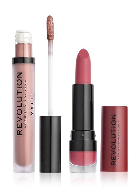 Makeup Revolution Matte Lipstick Combo, Set of 2