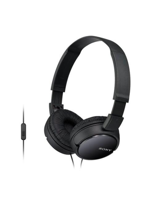 Sony MDR-ZX110AP Wired Over Ear Headphones with Tangle Free Cable, 3.5mm Jack (Black)
