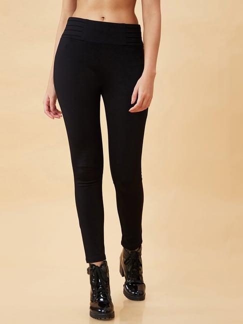 Globus Black Skinny Fit Mid Rise Trousers