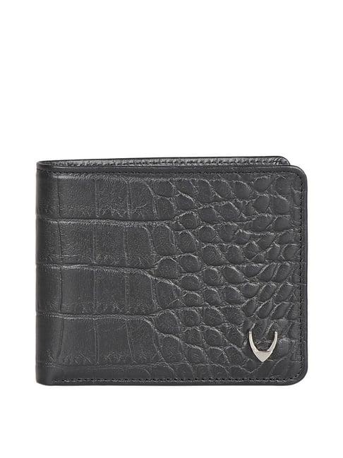 Hidesign Libya Sb Black Textured Medium Bi- Fold Wallet