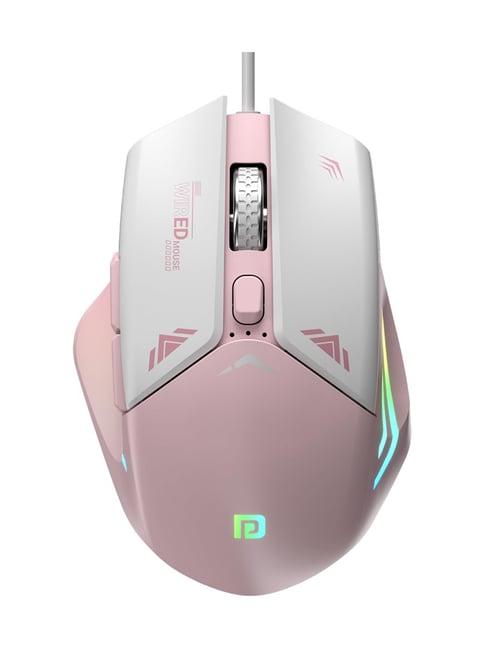 Portronics Vader Wired Gaming Mouse with 6 Buttons, Thumb Support & RGB Light Effects (Pink)