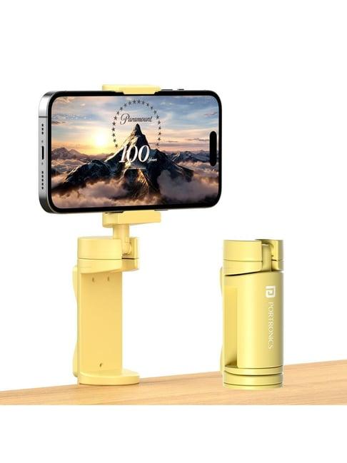 Portronics Mobot Clip 360¿ Deg Mobile Phone Holder with Adjustable Viewing Angles (Yellow)