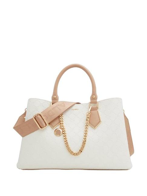 Aldo White Textured Medium Handbag