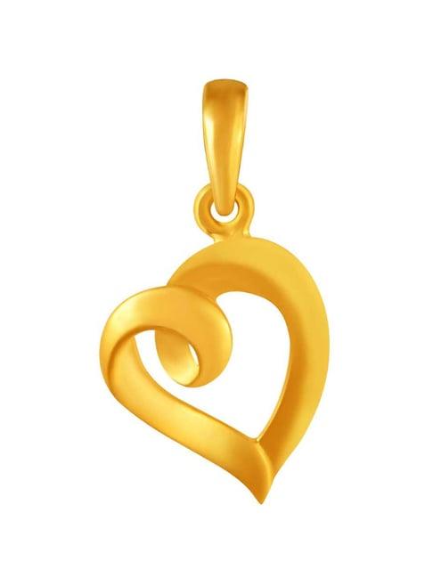 P.C. Chandra Jewellers 14k Yellow Gold Hooped Heart-shape Pendant for Women & Girls