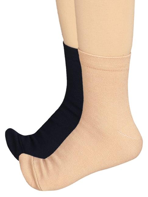 Bodycare Navy & Beige  Socks (Pack Of 2)