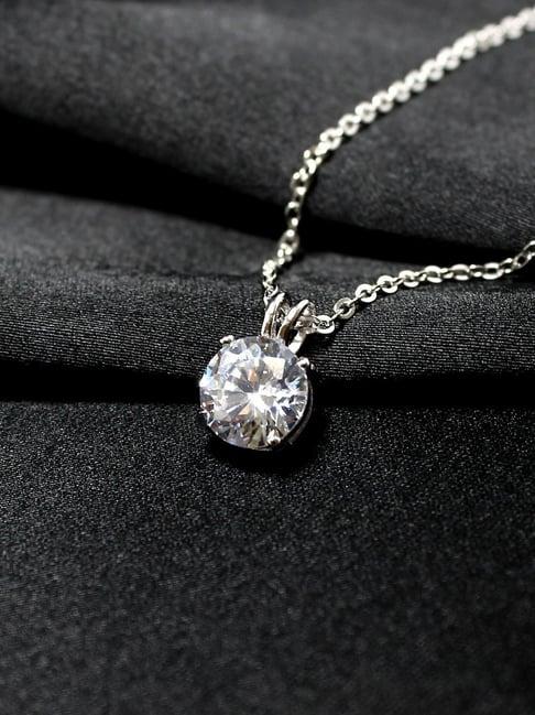 GIVA Anushka's 92.5 Sterling Silver Pendant with Chain