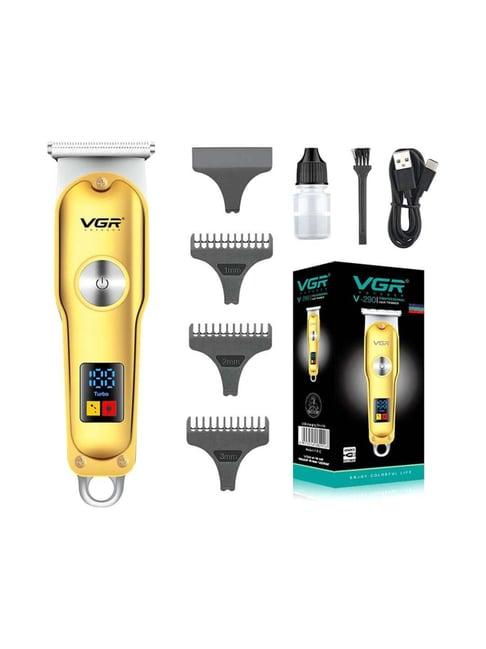 VGR V-290 Digital Display Rechargeable Cordless Hair Clipper for Men - 120 Min Runtime (Gold)