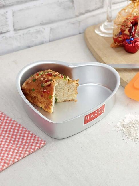 HAZEL Aluminium Heart Shape Cake Mould 7.5 Inch | Cake Mould Microwave Oven OTG Cooker safe
