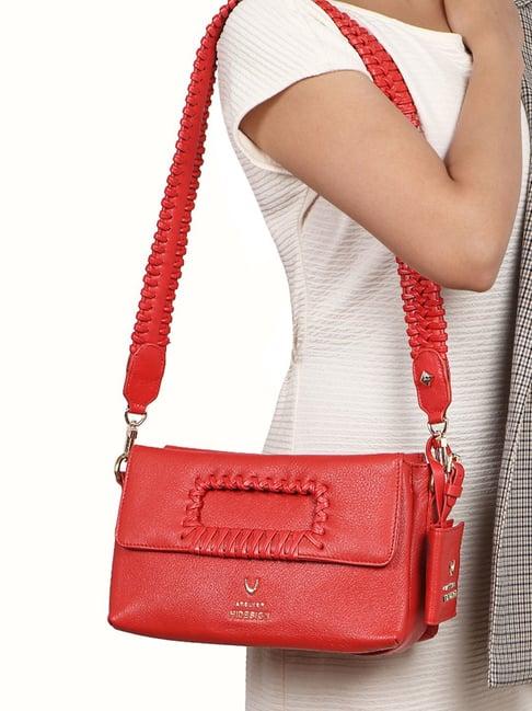 Hidesign WABI SABI Red Solid Sling Handbag