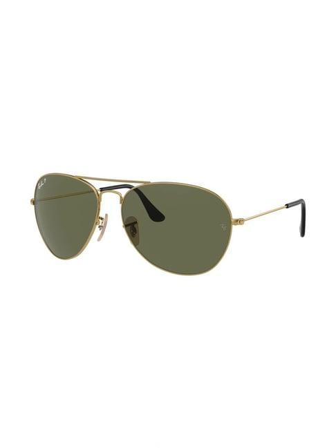 RAY-BAN Men Polarized Green Lens Pilot Sunglasses - 0RB3432I001/5859