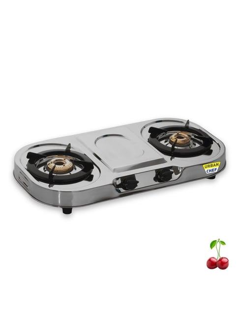 Urban Chef Gas Stove with 2 Burners ( Silver )