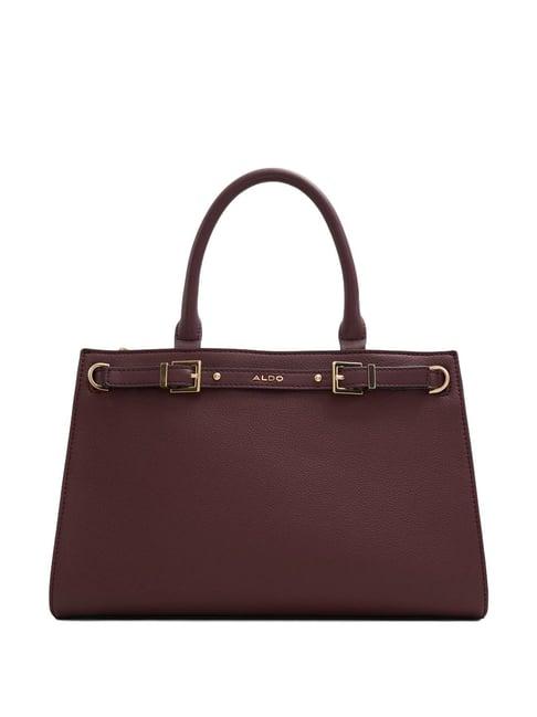 Aldo Maroon Solid Medium Handbag