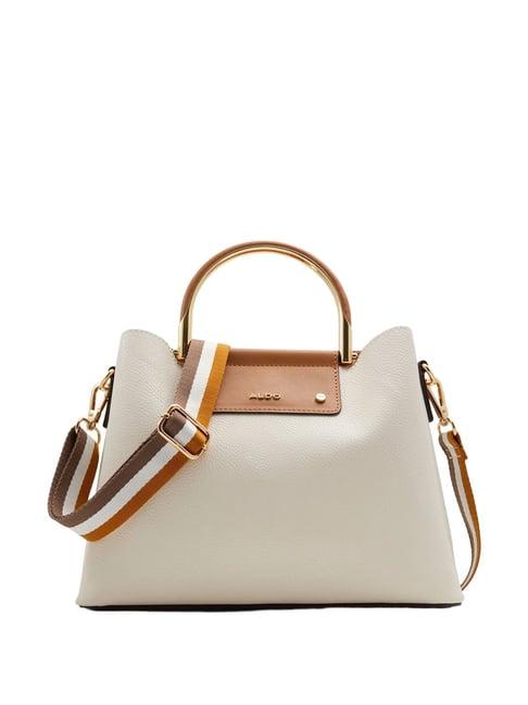 Aldo Beige & Brown Solid Small Handbag