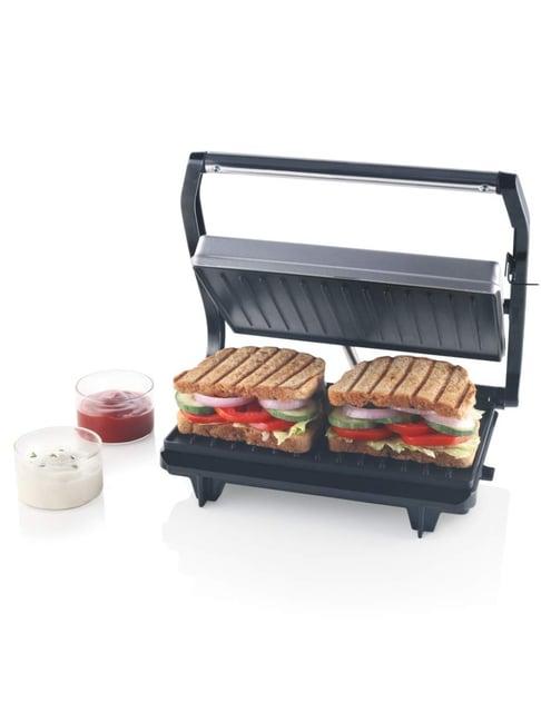Borosil Sandwich Maker 700W Non Stick Coating (Black)