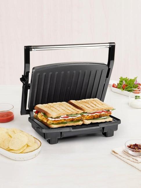 Borosil Elite Prime 2-Slice Grill Sandwich Maker 1000W with Nonstick Plates & 2-Year Warranty