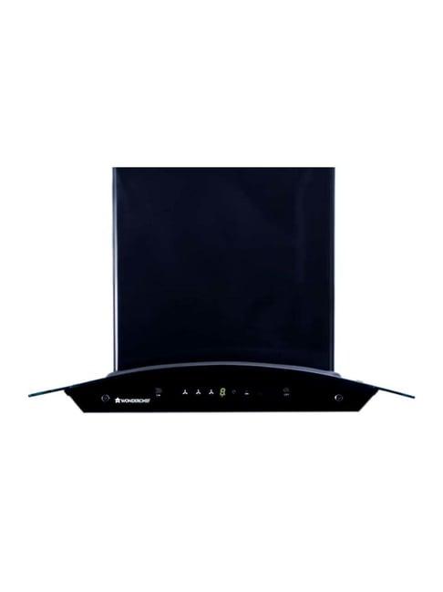 Wonderchef Ultima C-Line Auto Clean Curved Glass Chimney with Low Noise (1400M3/Hr 60cm, Black)