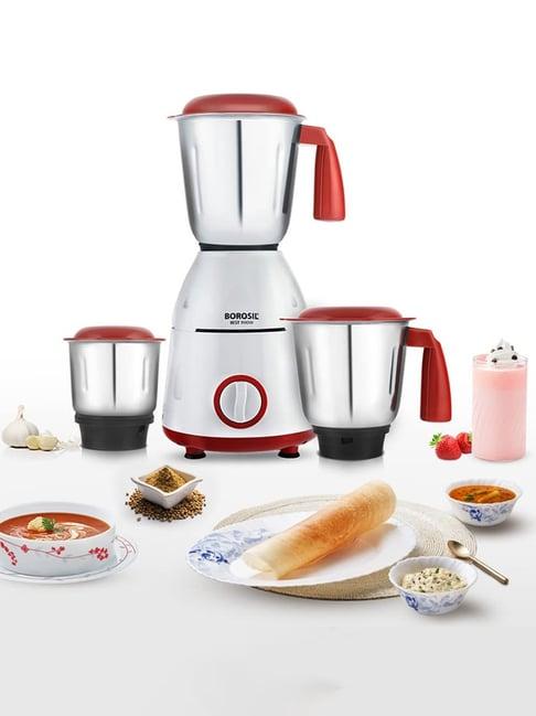Borosil Stainless Steel Mixer Grinder With 3 Jars ( Maroon )