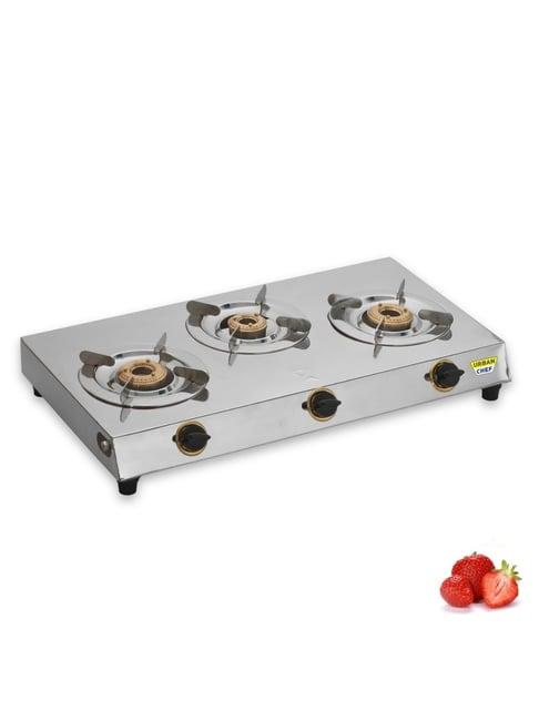 Urban Chef Gas Stove with 3 Burners ( Silver )