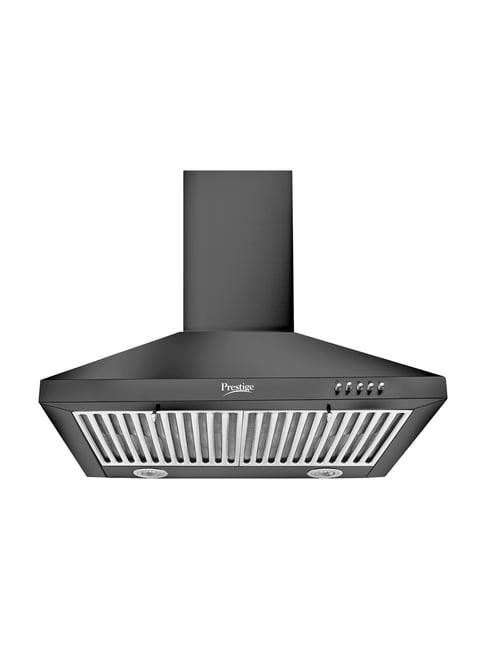 Prestige Dura Plus 600 Contemporary Black Kitchen Hood Chimney Powerful 1000M3/Suction Baffle Filter