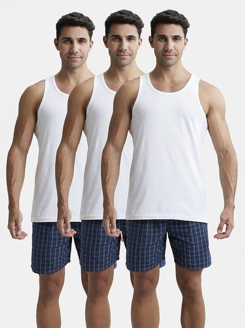 Jockey 8820 Men's Super Combed Cotton Round Neck Sleeveless Vest (Pack of 3)
