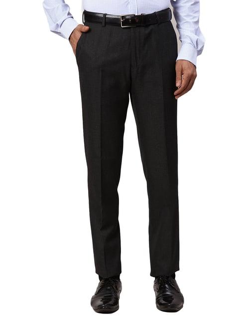 Park Avenue Slim Fit Structure Dark Grey Trouser
