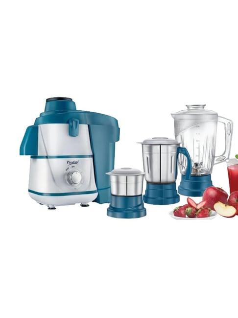 Prestige Breeze 500W 3 Jars Juicer Mixer Grinder with 2 Stainless Steel Jars & 1 Juicer Jar (Blue)