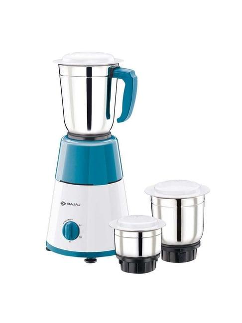 Bajaj GX16 500W Mixer Grinder with 3 Jars (White & Blue)