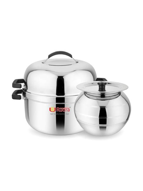 Rudra Silver Stainless Steel Thermal Rice Cooker 1.5 Kg
