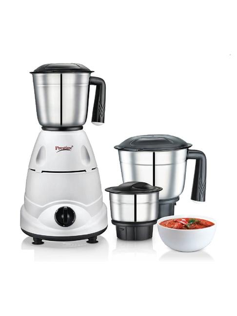 Prestige Mixer Grinder 500W with 3 SS Jars (White/Black)