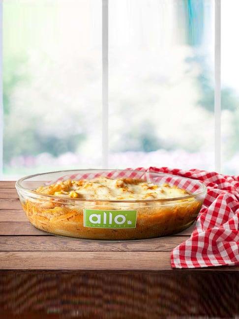 Allo Oven and Microwave Safe Borosilcate Oval Glass Baking Dish, 700ml, Transparent