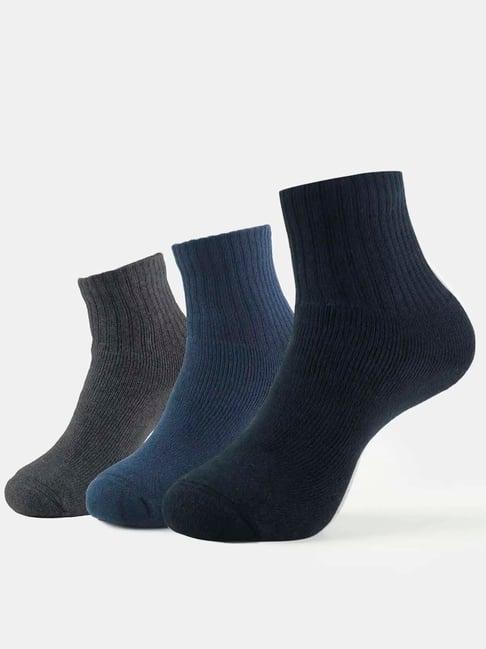 Jockey 7036 Men's Compact Cotton Terry Ankle Length Socks With StayFresh Treatment (Pack of 3)