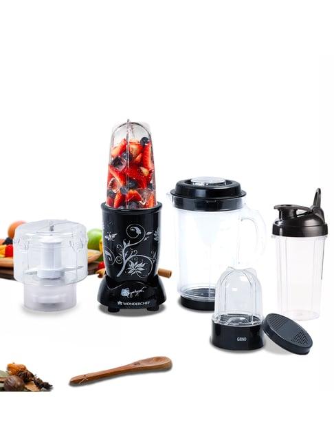 Wonderchef Nutri Blend Juicer 500W with 4 Unbreakable Jars & 100 Percent Full Copper Motor (Black)