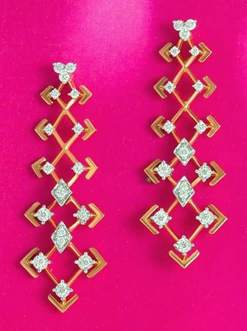 Mia by Tanishq Disco Dream Gold & Diamond Drop Earrings for Women