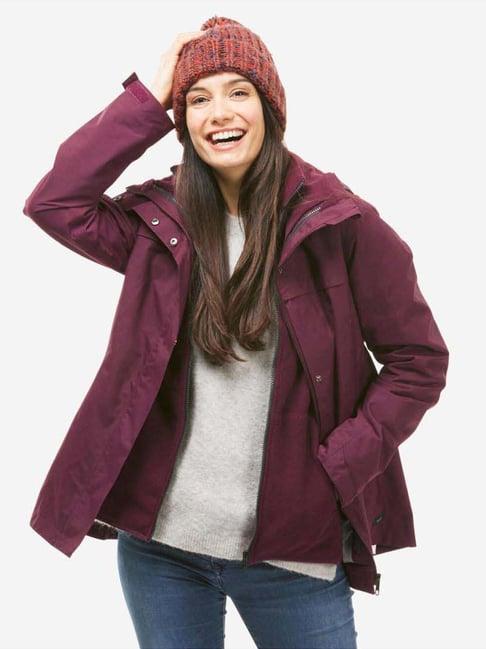 Forclaz - Burgundy Plain 3-In-1 Jacket