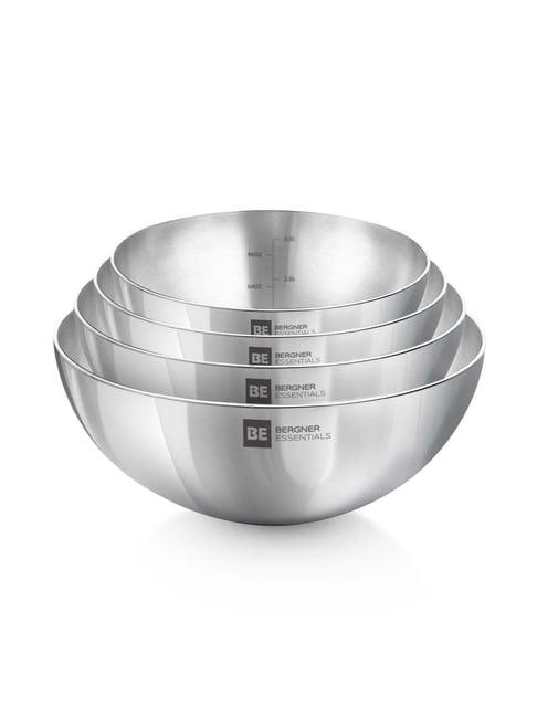 Bergner BE Bergner Silver Triply Stainless Steel Gas Stove Compatible Extra Deep Tasra - Set of 4